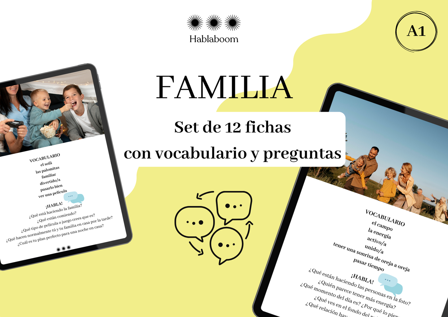 FAMILIA Set de 12 fichas A1